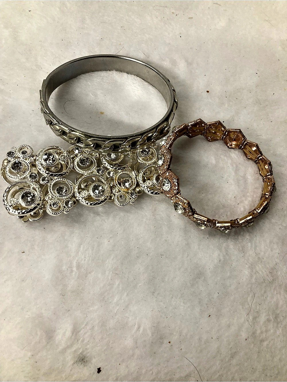 Mixed Metal Crystal Detail Bracelets